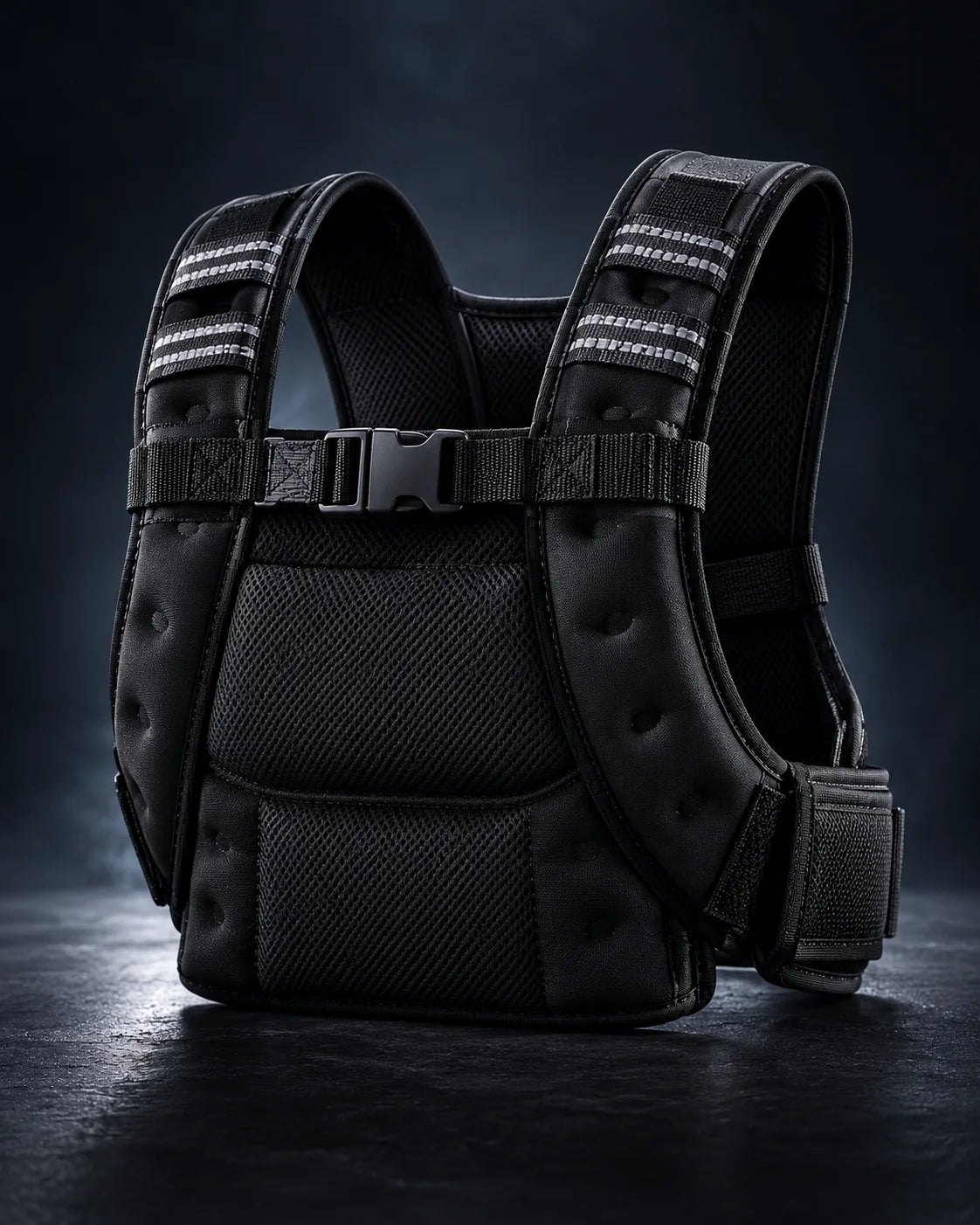 Black weighted training vest product view