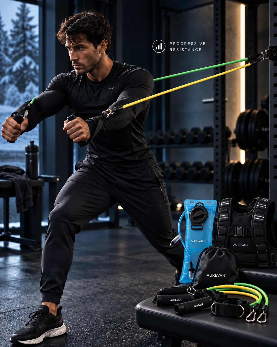 Resistance kit Winter Arc training setup